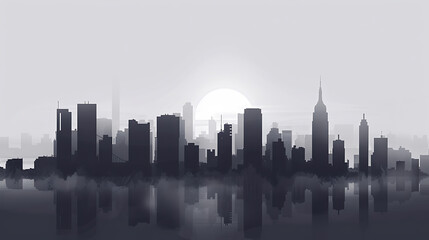 Naklejka premium city skyline illustration