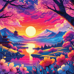 Natural Landscape Vector illustration 