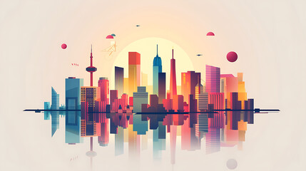 city skyline illustration