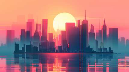 city skyline illustration