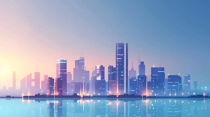Fototapeta premium city skyline illustration