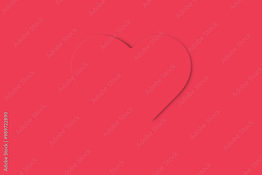Poster vibrant red heart shape stands out against matching background, symbolizing love and affection. this