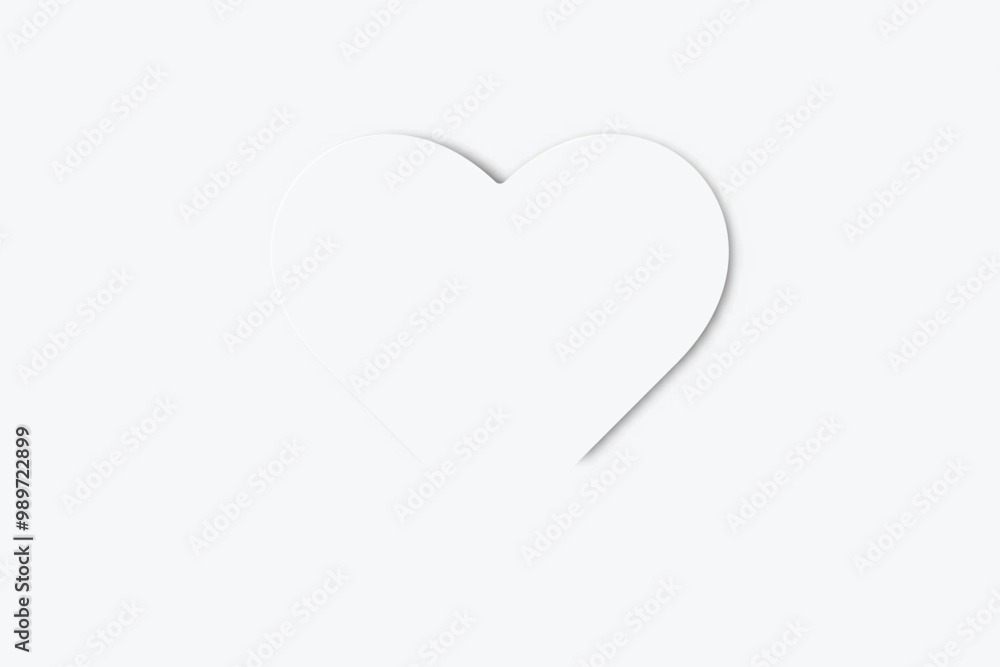 Aufkleber white heart shape stands out against matching background, symbolizing love and affection. this simpl
