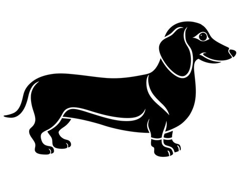 recommend clip art:  dachshund Vector silhouette of a dog on a white background