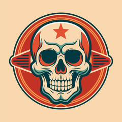 Vintage Skull Retro Logo