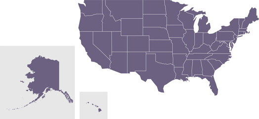 USA map. USA poster map. Infographic design, states, geography, political theme of USA. USA state map print, vector illustration