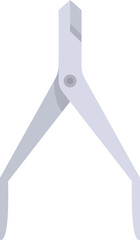 Professional drawing compass tool measuring distances, isolated on white background