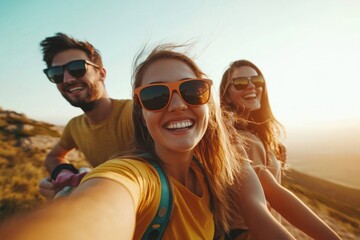 Vibrant Friendship: A Hiking Adventure Filled with Laughter and Scenic Views