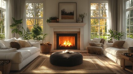 Cozy Fireplace Living Room