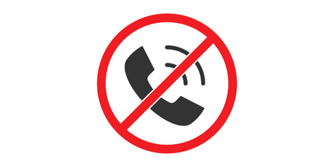 No Phone Calls vector illustration. A flat illustration design of No Phone Calls icon on a white background.