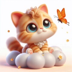 Fototapeta premium 3D niedliche Katze