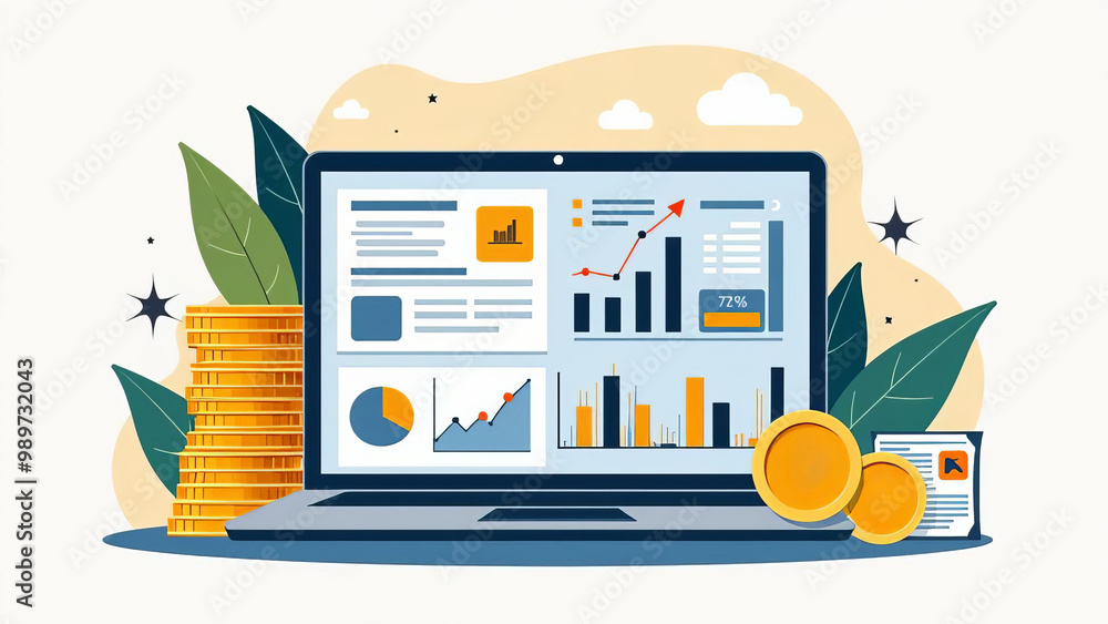Poster financial data analysis dashboard: comprehensive business intelligence visualization for strategic d