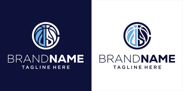 Creative Letter DS Logo Design with Basketball, Design Inspiration, Illustration, Vector