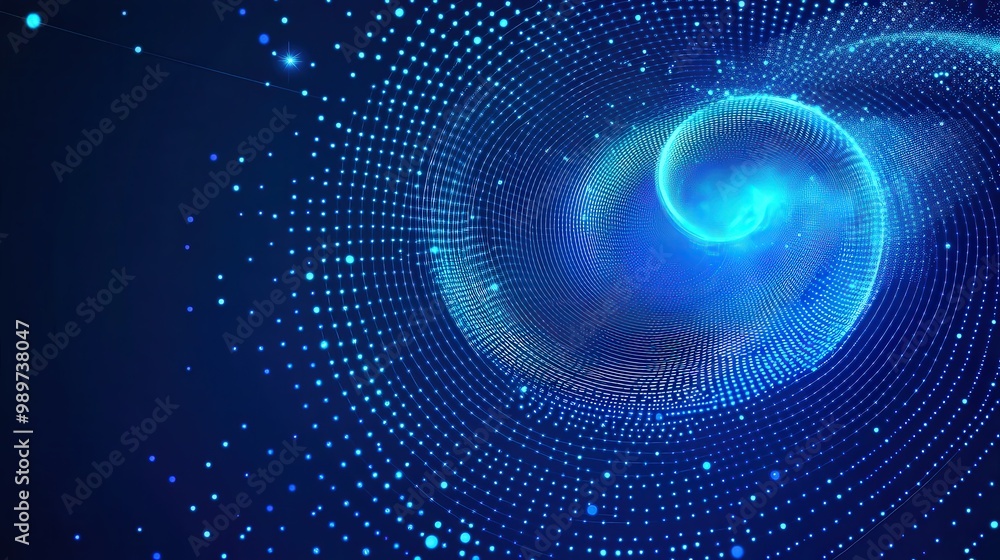 Aufkleber tech blue abstract background with geometric shapes and circular ornament pattern for medical presen
