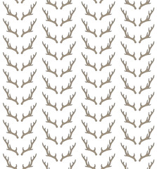 Fototapeta premium Vector seamless pattern of hand drawn sketch doodle colored deer horns isolated on white background