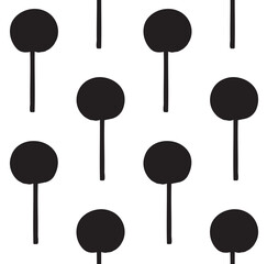 Vector seamless pattern of hand drawn lollipop silhouette isolated on white background