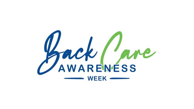 Back Care Awareness Week Text Animation. Great for Back Care Awareness Week Celebrations with transparent background, for banner, social media feed wallpaper stories
