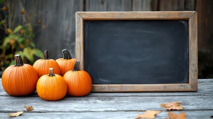 Autumn Pumpkins with Chalkboard