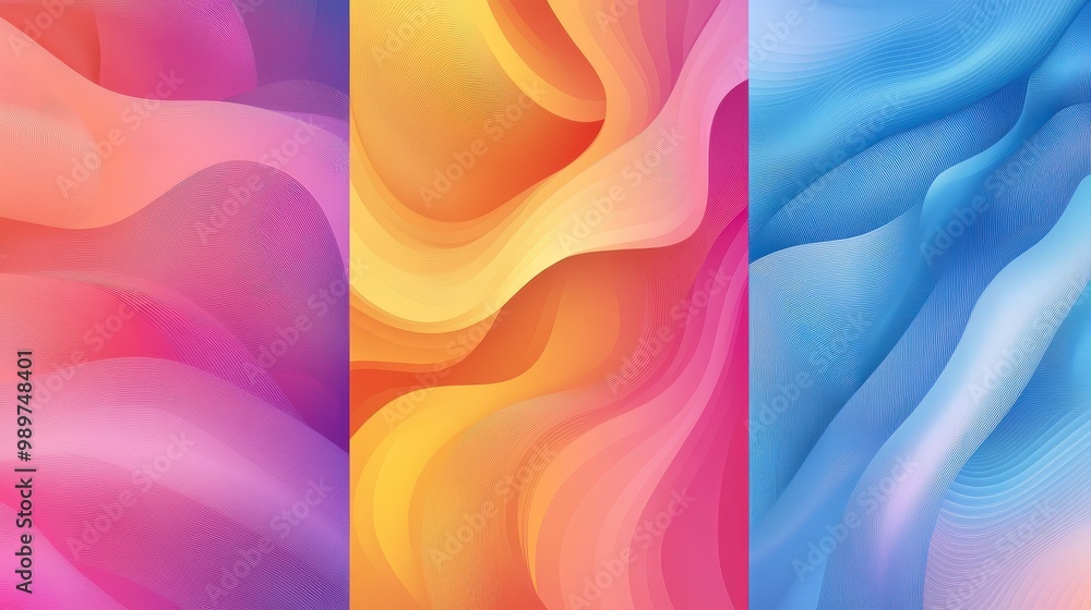 Poster vibrant vector gradient backgrounds with grainy texture for versatile design projects