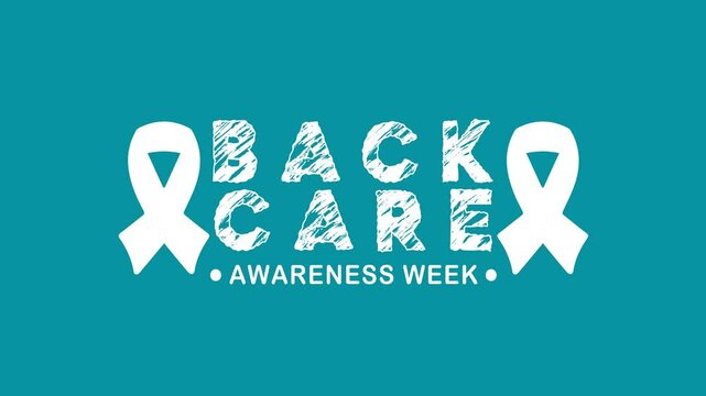 Back Care Awareness Week Text Animation. Great for Back Care Awareness Week Celebrations, for banner, social media feed wallpaper stories.