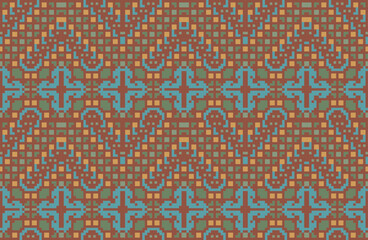 Ethnic Decoration Ikat Pattern Originfolk Embroidery, Aztec Geometric Ornament Print. Design for Carpet, Wallpaper, Clothing, Wrapping, Fabric