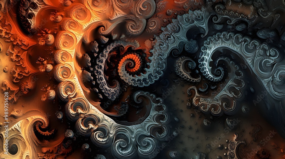 Poster 31. a kaleidoscopic pattern of fractals and shapes