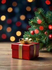 christmas tree with gift boxes