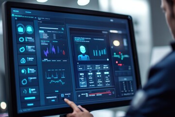 A close-up of a computer screen showing a customer service chatbot interface, with a professional evaluating the system's performance in handling customer inquiries
