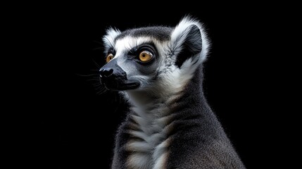 Fototapeta premium Close-up Portrait of a Curious Lemur