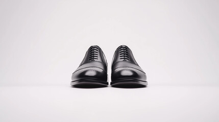 black dress shoes on a white background