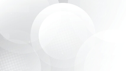 Abstract light white background with circles. Modern halftone white and grey background. Design decoration concept for web layout, poster, banner