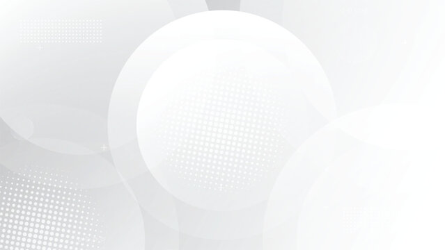 Abstract light white background with circles. Modern halftone white and grey background. Design decoration concept for web layout, poster, banner