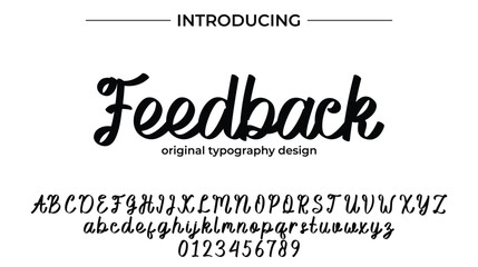 Feedback Font Stylish brush painted an uppercase vector letters, alphabet, typeface