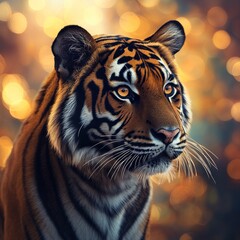 Obraz premium Tiger Portrait with Bokeh Background