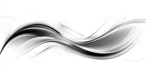 Obraz premium A sleek, abstract design featuring flowing black and white waves.
