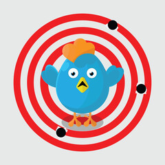 blue bird character vector illustration, great for a logo or icon.