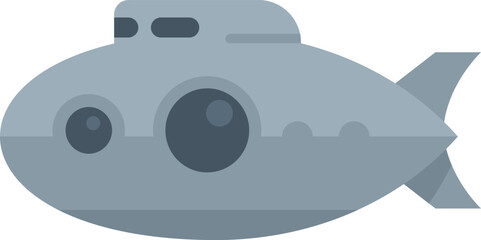 Simple and colorful vector illustration of a submarine exploring the sea