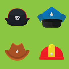 vector illustration of accessories worn on the head, great for logos or stickers.