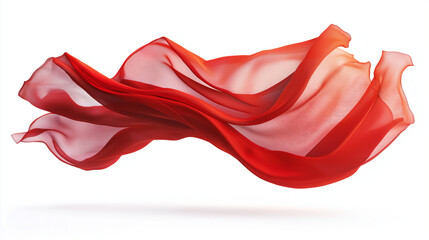 red fabric isolated on white background