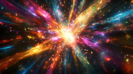 Naklejka premium 24. An abstract explosion of colors and shapes resembling fireworks