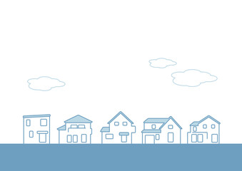 住宅地の背景イラスト