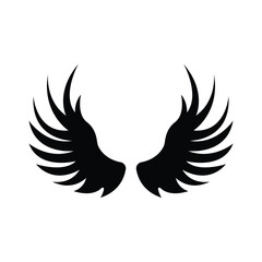 wing angel logo design concept silhouette style
