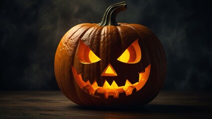 halloween pumpkin on black