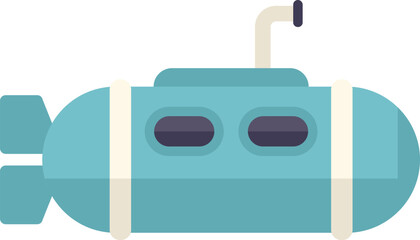 Blue submarine is traversing the ocean floor, embarking on an underwater adventure