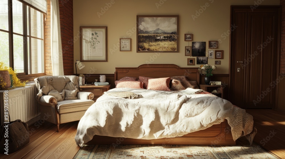 Sticker Cozy Bedroom with Natural Light