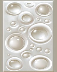 A textured design featuring glossy, bubble-like shapes on a smooth surface.