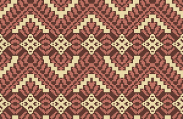 Traditional Design Traditional Log Cabin Quilt Patternfolk Embroidery, Aztec Geometric Ornament Print. Design for Carpet, Wallpaper, Clothing, Wrapping, Fabric