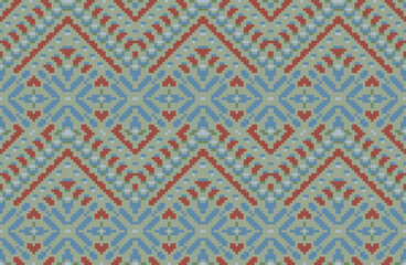 Motif Embroidery Traditional Pattern Drawingfolk Embroidery, Aztec Geometric Ornament Print. Design for Carpet, Wallpaper, Clothing, Wrapping, Fabric
