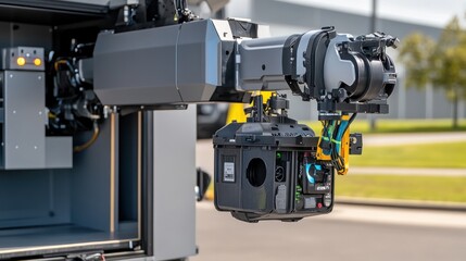 Robotic arm with a camera attachment for precision tasks.