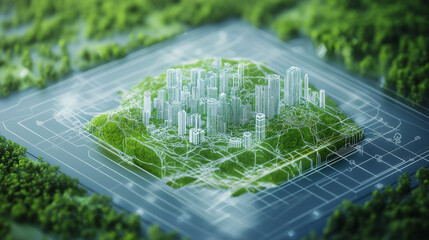 interactive software depicting a digital twin of Earth, being used to predict and adapt to climate related events.